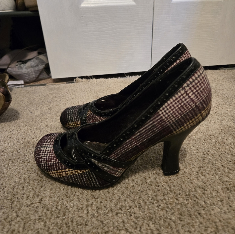 Purple Plaid Heels